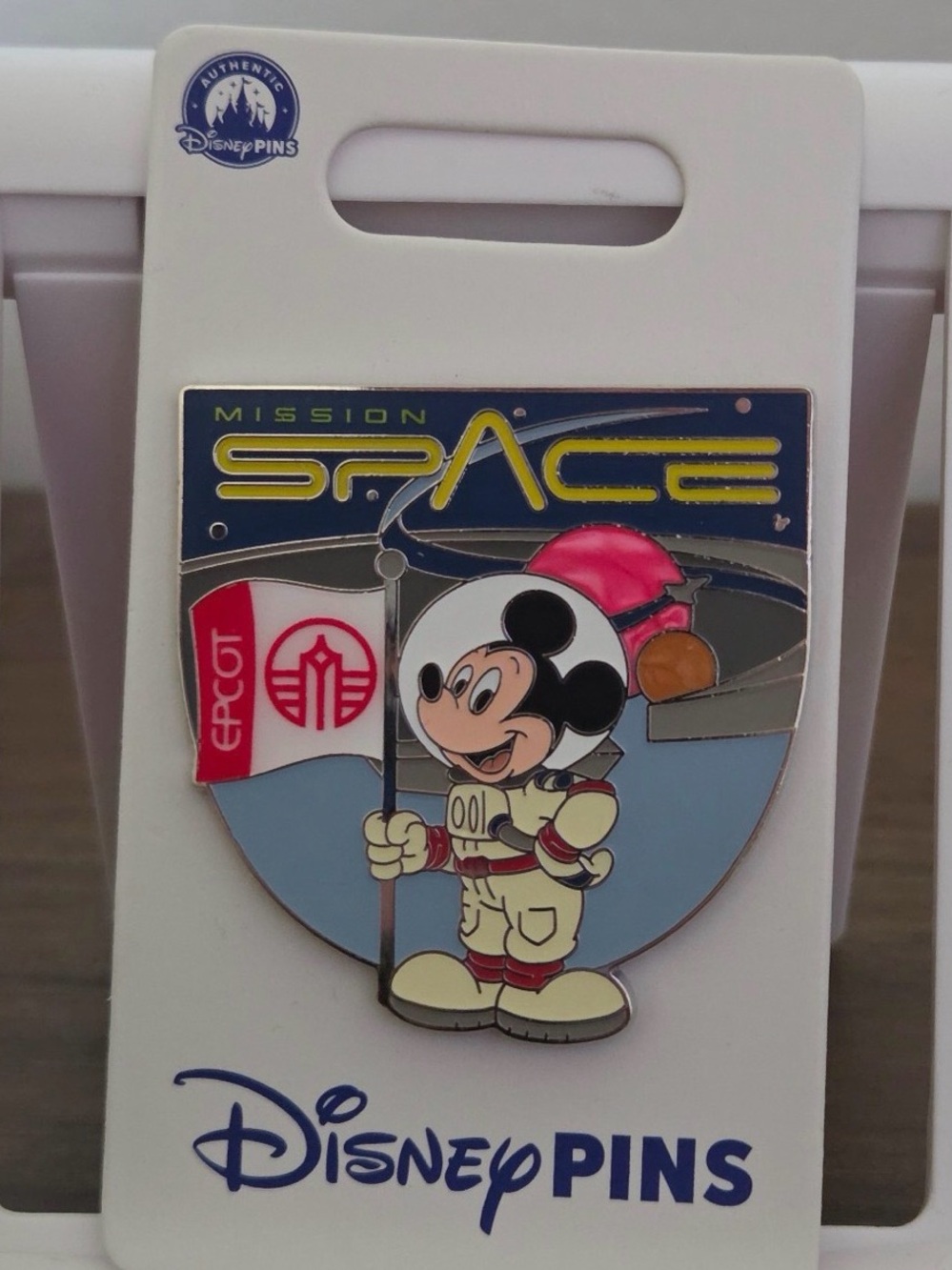 Disney Parks Trading Pin - Mission Space Mickey Mouse - Blue, Red, Cream